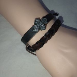 Celtic Cross Bracelet Set Braided Handmade Fashion Jewelry Gift Boho Unisex